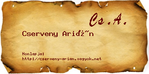 Cserveny Arián névjegykártya